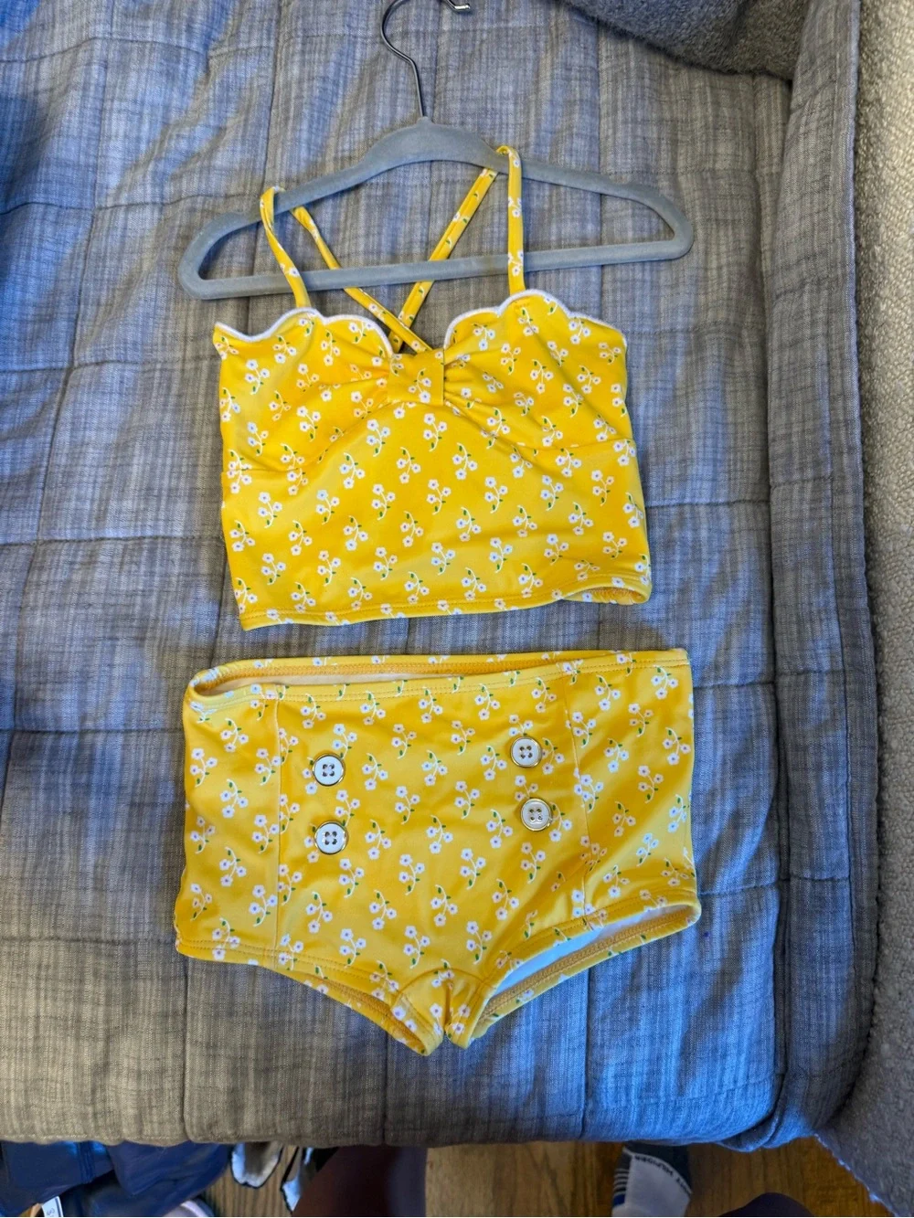 Janie and Jack Yellow Floral Two-Piece Bandeau Set